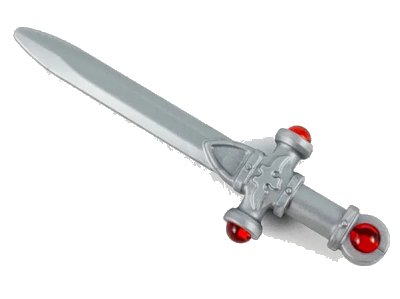 LEGO onderdeel Minifigure, Weapon Sword, Ornate with Molded Trans-Red Jewels on Crossguard and Pommel Pattern (Sword of Gryffindor) (68503pb01)