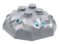 LEGO part Rock 4 x 4 Octagonal Boulder, Top with Molded Trans-Light Blue Crystals Pattern 87398pb01