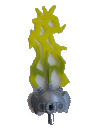LEGO onderdeel Hero Factory Weapon, Triple Lightning Bolts with Marbled Trans-Neon Green Pattern 87812pb01
