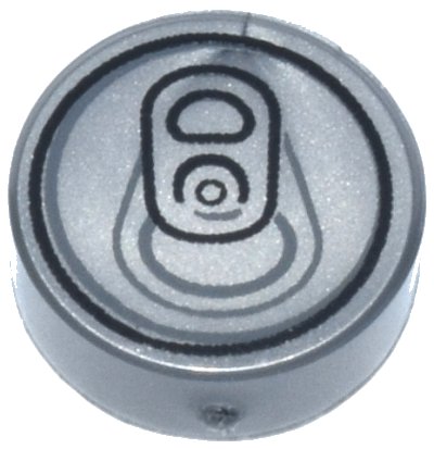 LEGO part Tile, Round 1 x 1 with Soda Pop Can Top Pattern (98138pb033)