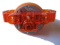LEGO part Technic Brick 3 x 6 x 2 with Metal Flywheel and Orange Tire (Chima Rip Cord Base) 15103c02
