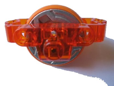 LEGO onderdeel Technic Brick 3 x 6 x 2 with Metal Flywheel and Orange Tire (Chima Rip Cord Base) (15103c02)