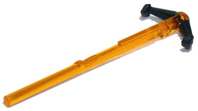 LEGO onderdeel Projectile Arrow, Bar 8L with Molded Flexible Rubber Black Grappling Hooks Pattern (Spring Shooter Harpoon) (19020pb01)