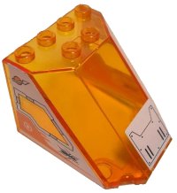 LEGO part Windscreen 5 x 4 x 3 with Shield Pattern on Front and Modified Classic Space Logo and Ant Pattern on Both Sides (Stickers) - Set 7648 30251pb01