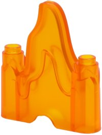 LEGO part Wave Rounded 1 x 4 with 2 Studs on Ends (Flame, Rock) 70880