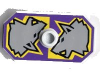 LEGO part Minifigure, Shield Octagonal Long with Stud with Knights Kingdom Danju Wolf Pattern (Printed Version) 48494pb01
