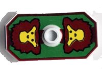LEGO part Minifigure, Shield Octagonal Long with Stud with Knights Kingdom Rascus Monkey Pattern (Printed Version) 48494pb02