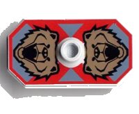 LEGO onderdeel Minifigure, Shield Octagonal Long with Stud with Knights Kingdom Santis Bear Pattern (Printed Version) 48494pb04