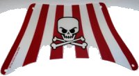LEGO onderdeel Cloth Sail 28 x 18 Bottom with Red Stripes, Skull and Crossbones Pattern sailbb42