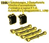 LEGO onderdeel Pushrods, Cylinder Housings 1146-1