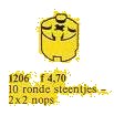 LEGO onderdeel Round Bricks (2 x 2), White (1206-1)