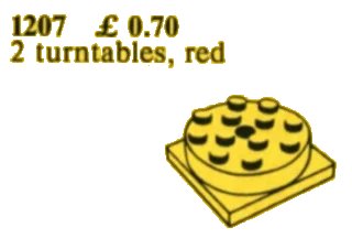 LEGO onderdeel Turntables (4 x 4), Red (1207-1)