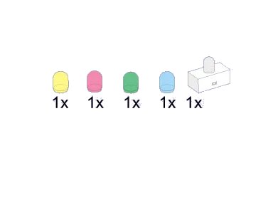 LEGO onderdeel 1x2 Lighting Brick and 4 Colour Globes (5034-1)