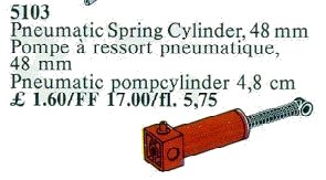 LEGO onderdeel Pneumatic Spring Cylinder, 48mm, Red (5103-1)