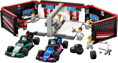 LEGO onderdeel F1 Garage & Mercedes-AMG & Alpine Cars (60444-1)