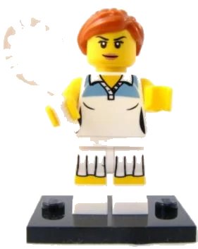 LEGO onderdeel Tennis Player, Series 3 (Complete Set with Stand and Accessories) (col03-10)