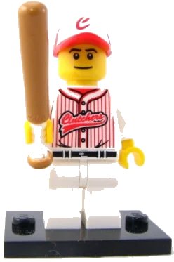 LEGO onderdeel Baseball Player, Series 3 (Complete Set with Stand and Accessories) (col03-16)