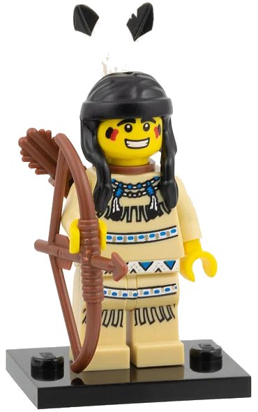 LEGO onderdeel Tribal Hunter, Series 1 (Complete Set with Stand and Accessories) (col01-1)