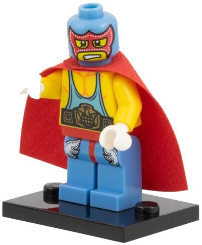 LEGO onderdeel Super Wrestler, Series 1 (Complete Set with Stand and Accessories) (col01-10)