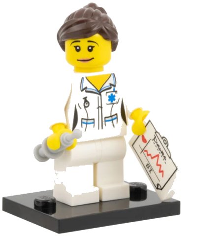 LEGO onderdeel Nurse, Series 1 (Complete Set with Stand and Accessories) (col01-11)