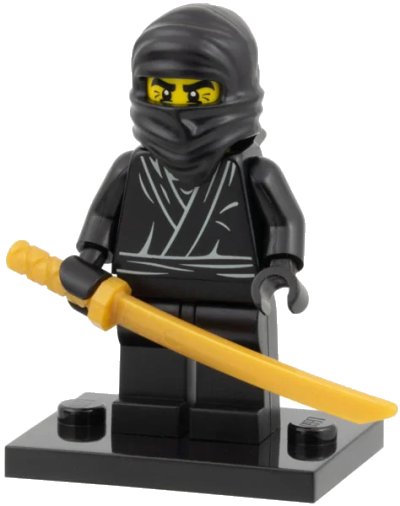 LEGO onderdeel Ninja, Series 1 (Complete Set with Stand and Accessories) (col01-12)