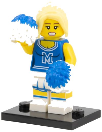 LEGO onderdeel Cheerleader, Series 1 (Complete Set with Stand and Accessories) (col01-2)