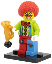 LEGO onderdeel Circus Clown, Series 1 (Complete Set with Stand and Accessories) col01-4