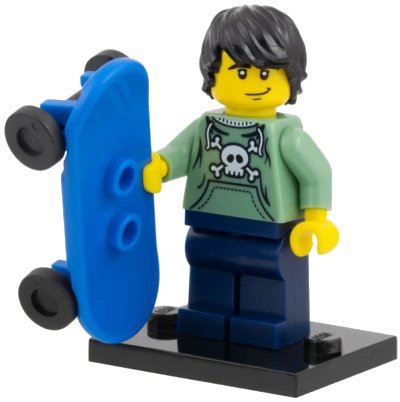 LEGO onderdeel Skater, Series 1 (Complete Set with Stand and Accessories) (col01-6)