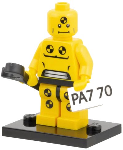 LEGO onderdeel Demolition Dummy, Series 1 (Complete Set with Stand and Accessories) (col01-8)
