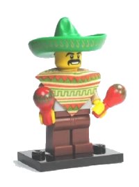 LEGO part Mariachi / Maraca Man, Series 2 (Complete Set with Stand and Accessories) col02-1