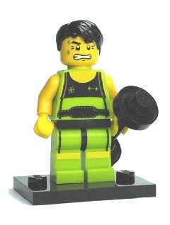 LEGO onderdeel Weightlifter, Series 2 (Complete Set with Stand and Accessories) (col02-10)