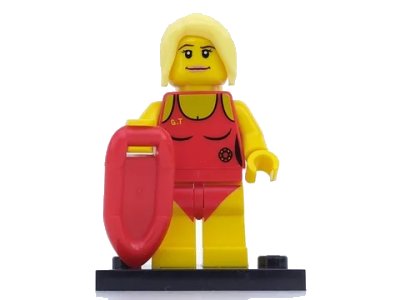 LEGO onderdeel Lifeguard, Series 2 (Complete Set with Stand and Accessories) (col02-8)