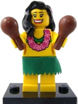 LEGO onderdeel Hula Dancer, Series 3 (Complete Set with Stand and Accessories) (col03-14)
