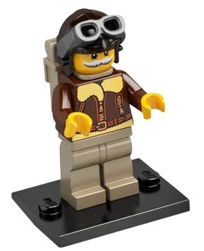 LEGO onderdeel Pilot, Series 3 (Complete Set with Stand and Accessories) (col03-2)
