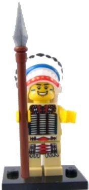LEGO onderdeel Tribal Chief, Series 3 (Complete Set with Stand and Accessories) (col03-3)