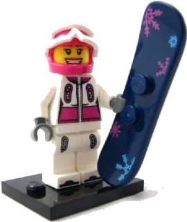LEGO onderdeel Snowboarder, Series 3 (Complete Set with Stand and Accessories) (col03-5)