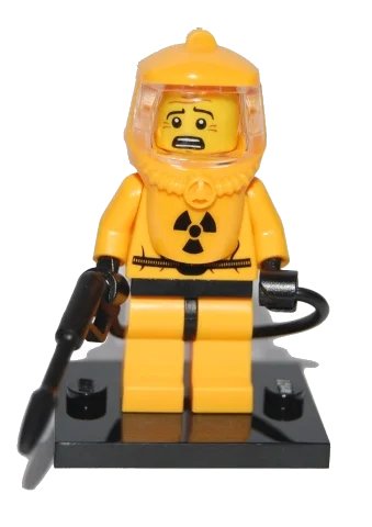 LEGO onderdeel Hazmat Guy, Series 4 (Complete Set with Stand and Accessories) (col04-13)