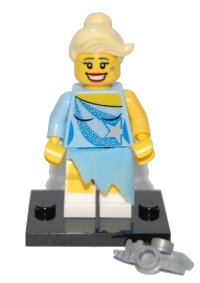 LEGO part Ice Skater, Series 4 (Complete Set with Stand and Accessories) col04-15