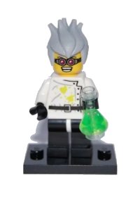 LEGO onderdeel Crazy Scientist, Series 4 (Complete Set with Stand and Accessories) col04-16