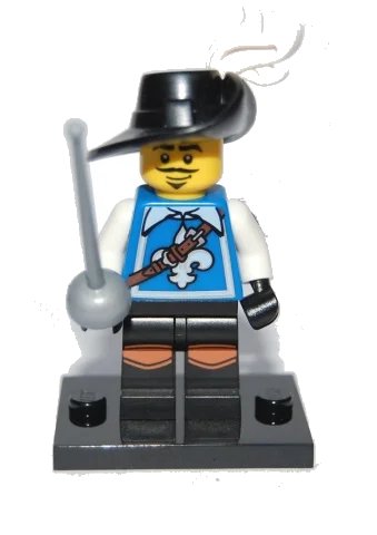 LEGO onderdeel Musketeer, Series 4 (Complete Set with Stand and Accessories) (col04-3)
