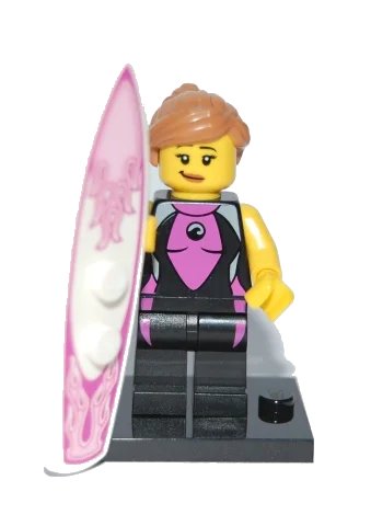 LEGO onderdeel Surfer Girl, Series 4 (Complete Set with Stand and Accessories) (col04-5)