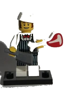 LEGO onderdeel Butcher, Series 6 (Complete Set with Stand and Accessories) (col06-14)
