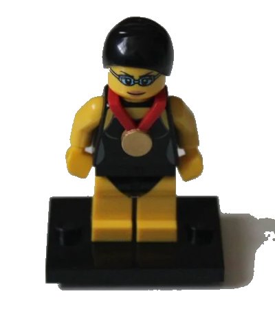 LEGO onderdeel Swimming Champion, Series 7 (Complete Set with Stand and Accessories) (col07-1)