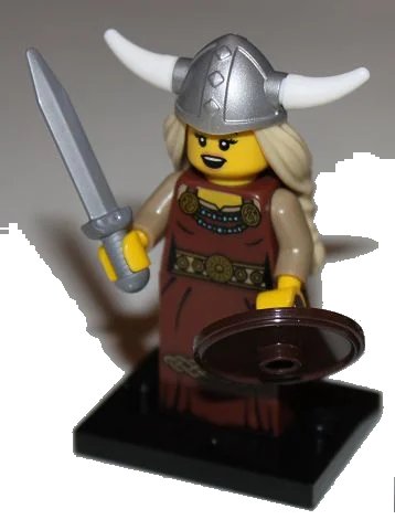LEGO onderdeel Viking Woman, Series 7 (Complete Set with Stand and Accessories) (col07-13)