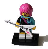LEGO onderdeel Rocker Girl, Series 7 (Complete Set with Stand and Accessories) col07-15