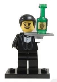 LEGO part Waiter, Series 9 (Complete Set with Stand and Accessories) col09-1