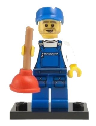 LEGO onderdeel Plumber, Series 9 (Complete Set with Stand and Accessories) (col09-16)