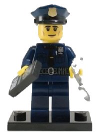LEGO part Policeman, Series 9 (Complete Set with Stand and Accessories) col09-6