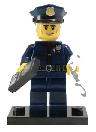 LEGO onderdeel Policeman, Series 9 (Complete Set with Stand and Accessories) (col09-6)