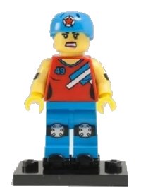 LEGO part Roller Derby Girl, Series 9 (Complete Set with Stand and Accessories) col09-8